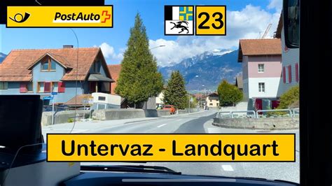 4K Cab Ride POSTAUTO GRAUBÜNDEN 23 Untervaz Landquart