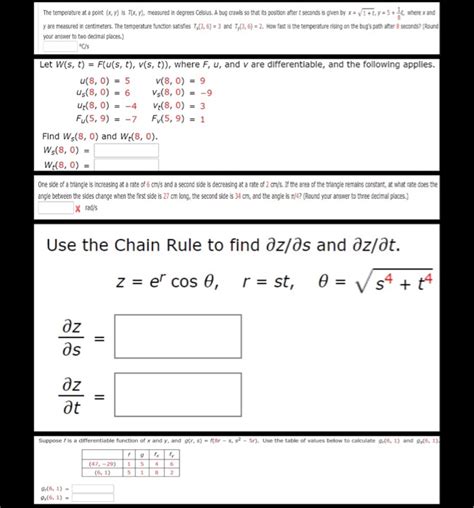 Solved Use The Chain Rule To Find Dw Dt W In X Y Chegg