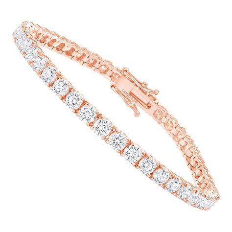 14k 2 Carat Rose Gold Round Diamond Tennis Bracelet For Sale At 1stdibs