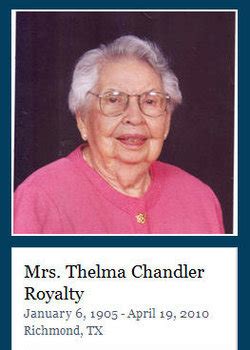 Thelma Chandler Royalty Find A Grave Memorial