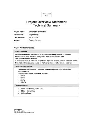 project overview statement fill  sign printable template