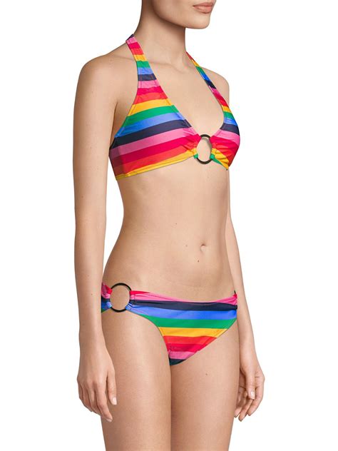 Milly Womens Santorini Rainbow Bikini Top Rainbow Stripe Lyst