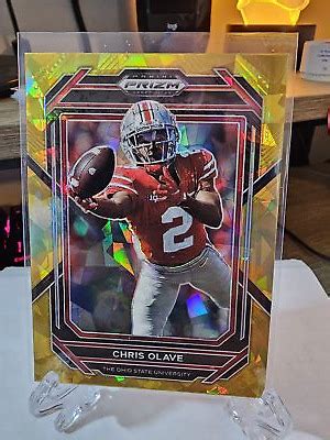 Prizm Draft Picks Chris Olave Gold Cracked Ice Near Mint Or