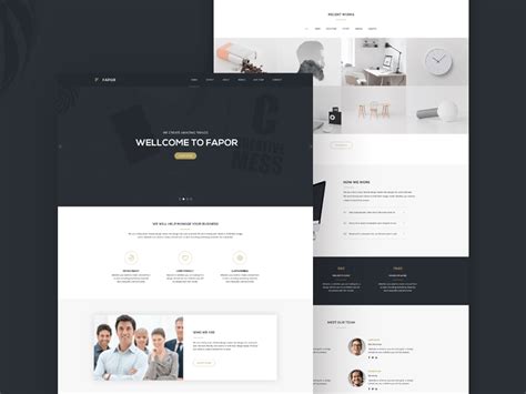 Fapor Agency Website Template Free Psd Freebie Supply