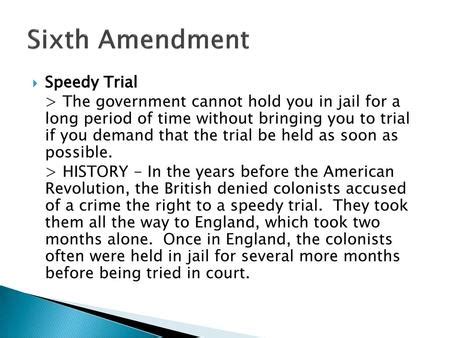 The Sixth Amendment Examples