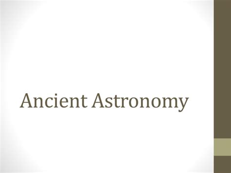 History of Astronomy