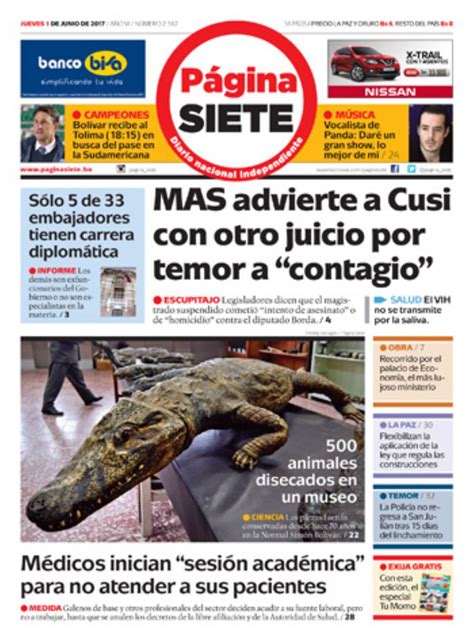 Portadas de periódicos de Bolivia del jueves 1 de junio de 2017 eju tv