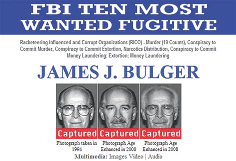 Top Ten Fugitive James ‘Whitey’ Bulger Arrested — FBI