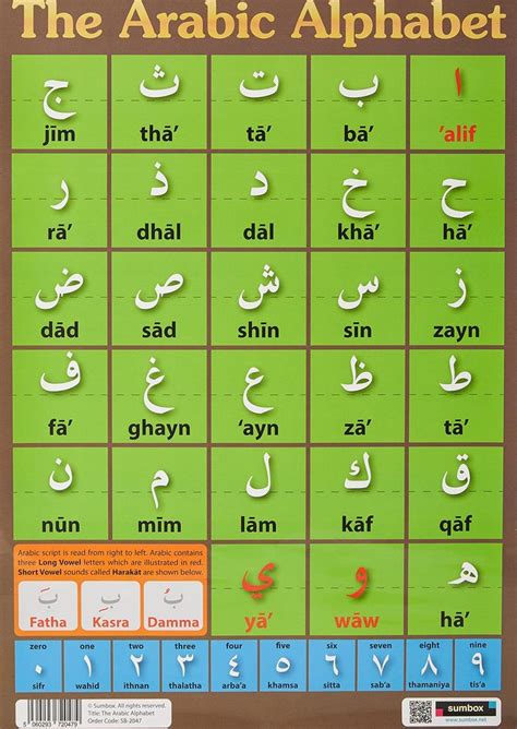 Sumbox Arabic Alphabet Educational Language Poster 2047 Buy Online In