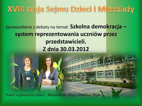 Ppt Xviii Sesja Sejmu Dzieci I M Odzie Y Powerpoint Presentation