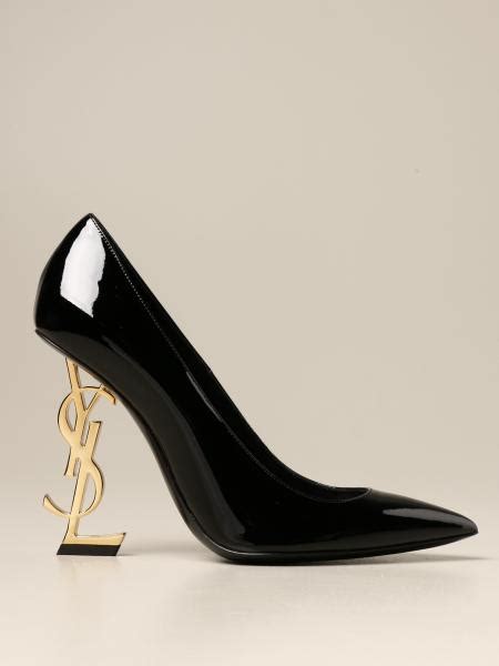 Saint Laurent Opyum Pumps In Patent Leather With Ysl Structured