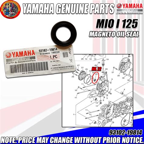 MIO I 125 MAGNETO OIL SEAL YGP GENUINE 93102 19814 Shopee