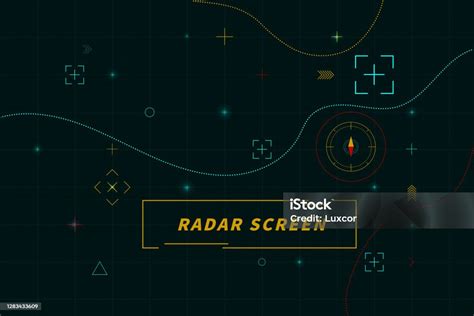 Layar Radar Hijau Digital Panel Kontrol Radar Abstrak Technology