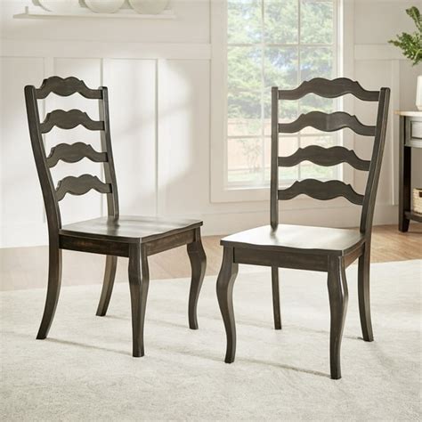 Weston Home Farmhouse French Ladder Back Wood Dining Chairs Set Of 2