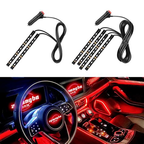 Led Bar Car Interior Backlight Ambient Mood Foot Light With Cigarette