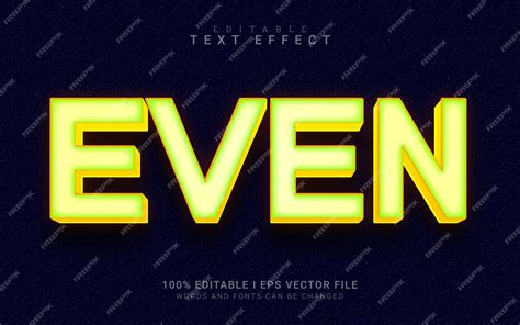 Premium Vector | Even 3d text effect fully editable illustrator to vector