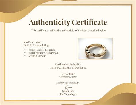 Free Printable Authenticity Certificate Templates To Customize Online