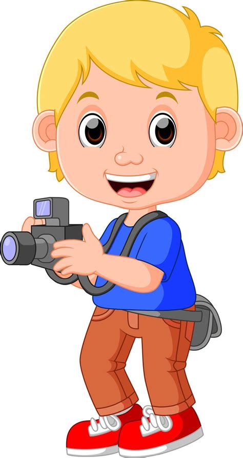 Cartoon character photographer 8021863 Vector Art at Vecteezy