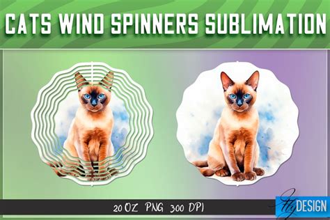 Cats Wind Spinners Sublimation Design Cats