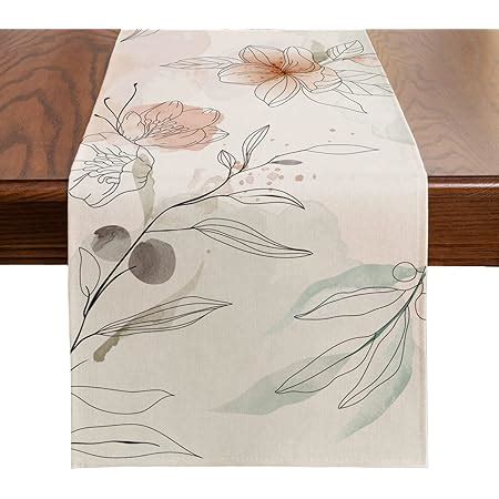 Amazon Anydesign Blue Floral Table Runner X Inch Forget Me