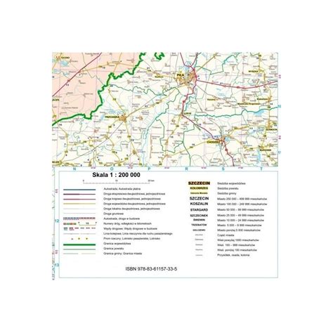 Mapa Magnetyczna Zachodniopomorskie Adm Drog 1 200tys 134x125cm E G