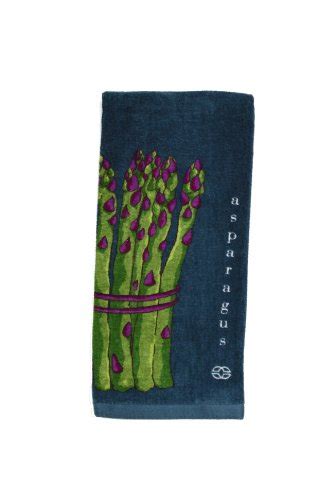 Calphalon Textiles Fiber Reactive Asparagus Print On Kitchen Towel