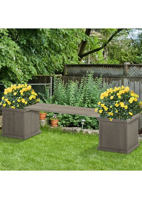 Outsunny Wooden Garden Bench Planter 176cm X 38cm X 40cm Matalan