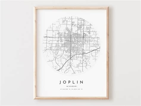 Joplin Map Print Joplin Map Poster City Wall Art Mo Road Map