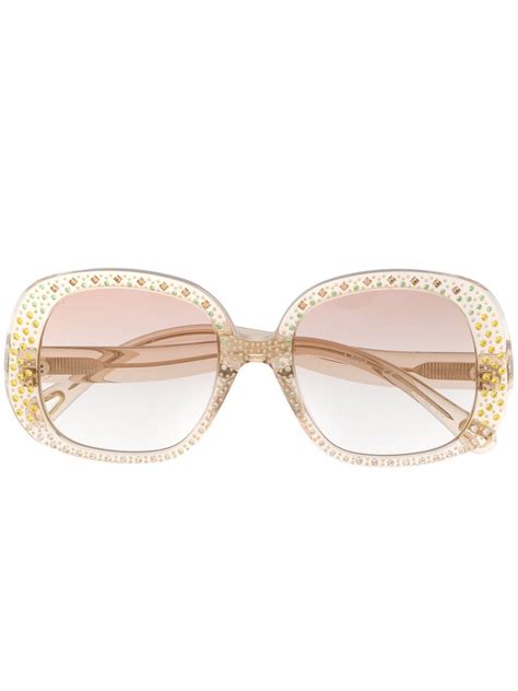 Chloé Eyewear Chiara Oversized Frame Sunglasses Farfetch Sunglass Frames Gold Sunglasses