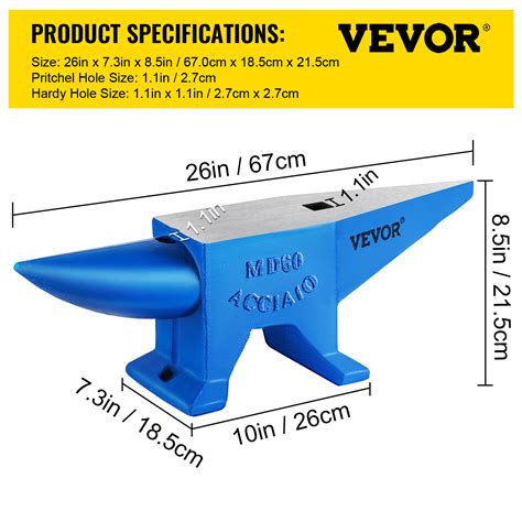 132lb Blacksmith Anvil Steel Anvil 60kg Solid Heat Treated Round Horn