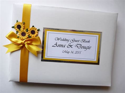 Personalised Wedding Guest Book With Sunflowers Royal Blue Wedding