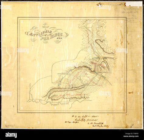 Map of the Battlefield of pea Ridge, Ark Stock Photo - Alamy