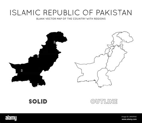 Pakistan Map Blank Vector Map Of The Country With Regions Borders Of