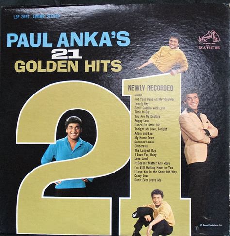 Paul Anka Paul Anka S 21 Golden Hits Vinyl LP Compilation 2