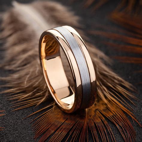 Mens Wedding Band. Ring for Men. Two Tone Wedding Band. - Etsy UK