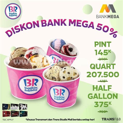 Promo Baskin Robbins Diskon Dengan Kartu Kredit Bank Mega Scanharga