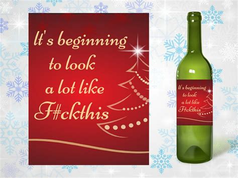 Funny Christmas Wine Label Funny Christmas T Funny Friend Etsy Canada