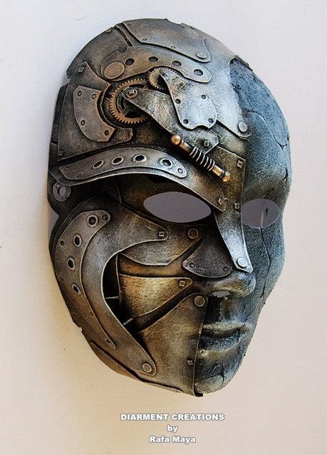 Steampunk Metal Stone Mask 12 Etsy