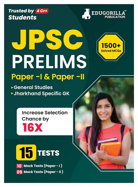 JPSC Prelims Exam Paper I II Exam 2024 English Edition 15 Full