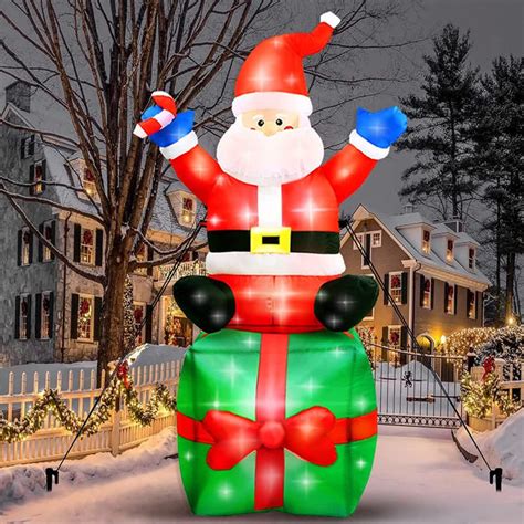 6ft Christmas Inflatable Santa Claus With Led Lights Blow Up Outdoor Y