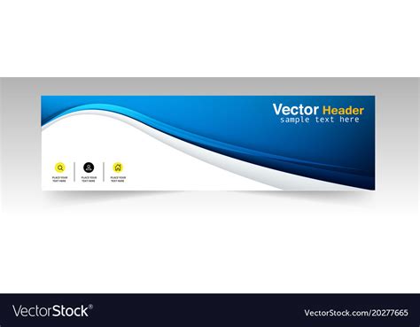 Modern blue curve header design background Vector Image