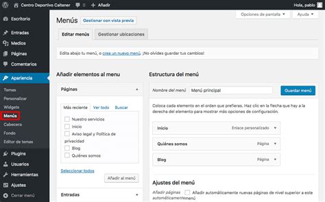 Crear menús en WordPress de forma fácil