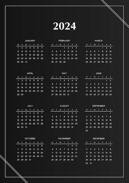 Vector De Dise O De Calendario Plantilla Lista Para Imprimir