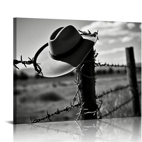 PIKWEEK Black And White Western Decor Cowboy Wall Art For Men S Bedroom