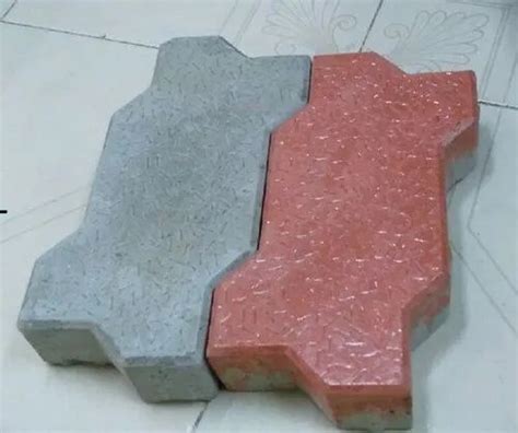 Gray Zig Zag Concrete Paver Block For Outdoor Thickness 60mm At Rs