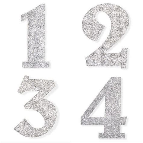 Silver Glitter Number Stickers Self Adhesive Peel Off Numbers 0 To 9 2