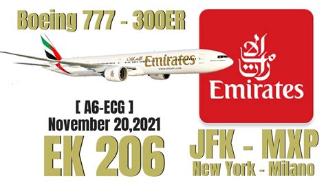 Emirates 777 300 Er Flight Review Economy Class Ek 206 New York Milan November 20 2021