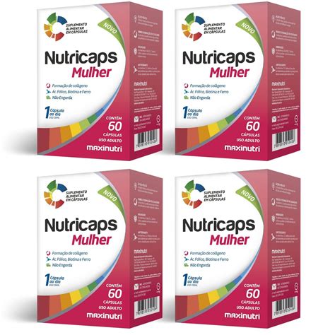 Kit Nutricaps Mulher C Psulas Maxinutri Corpo Suplemento