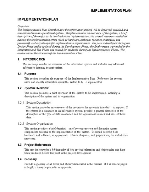 Software Implementation Project Plan