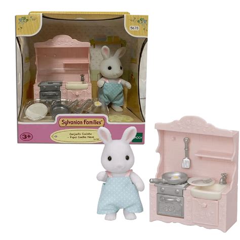 Conjunto Cozinha Papai Coelho Neve Sylvanian Families Epoch F Tima